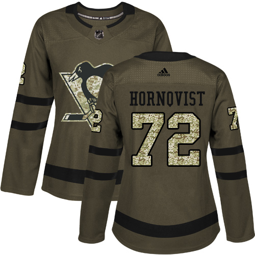 Adidas Penguins #72 Patric Hornqvist Green Salute to Service Women's Stitched NHL Jersey